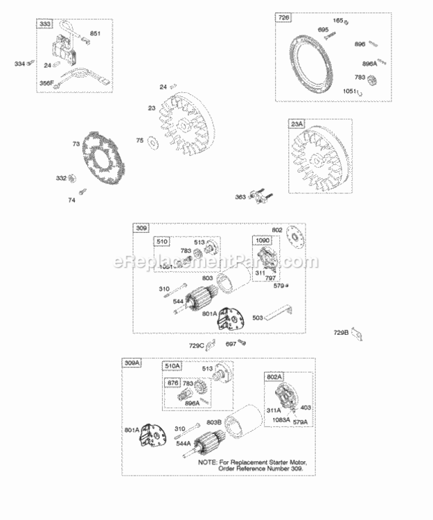 Page G Diagram and Parts List for 19E412-1134-E1  Briggs and Stratton Engine
